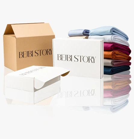 opakowania wysyłkowe z nadrukiem marki bejbi story - idealne do wysyłki ubrań z wysokiej jakości bawełny